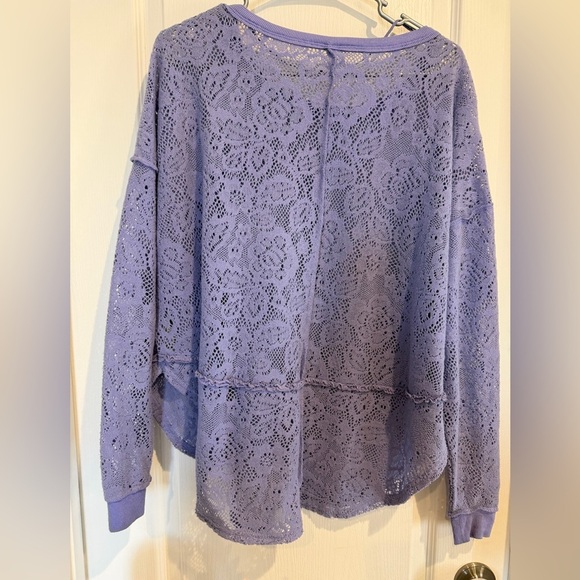 Free People Lavender Lace Women Top - Picture 4 of 6